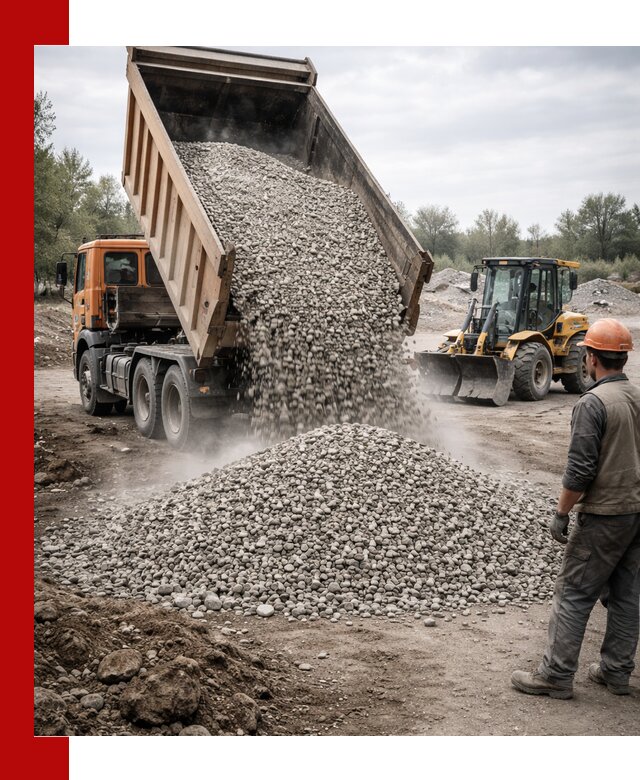 Доставка щебня в Пензе крупными и мелкими фракциями