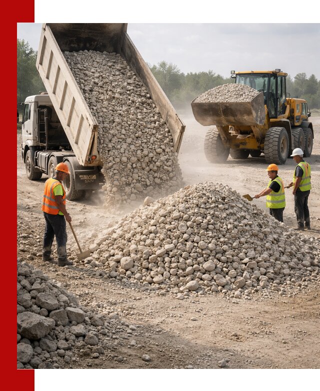 Доставка известнякового щебня фр. 40-70 в Пензе
