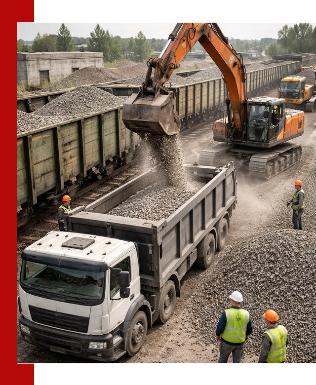 Железнодорожный щебень фракция 25–60 для поставок в Пензе