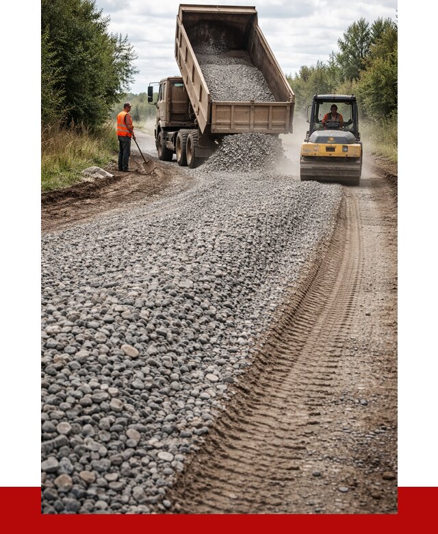 Щебень для отсыпки дороги в Пензе от 2772 р. ПРОНЕРУДПнз