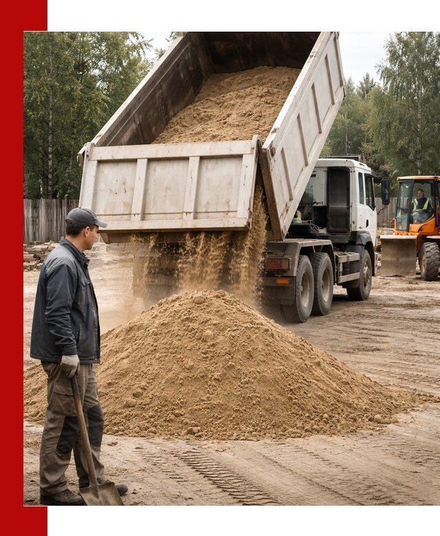 Доставка и продажа песка с разгрузкой в Пензе