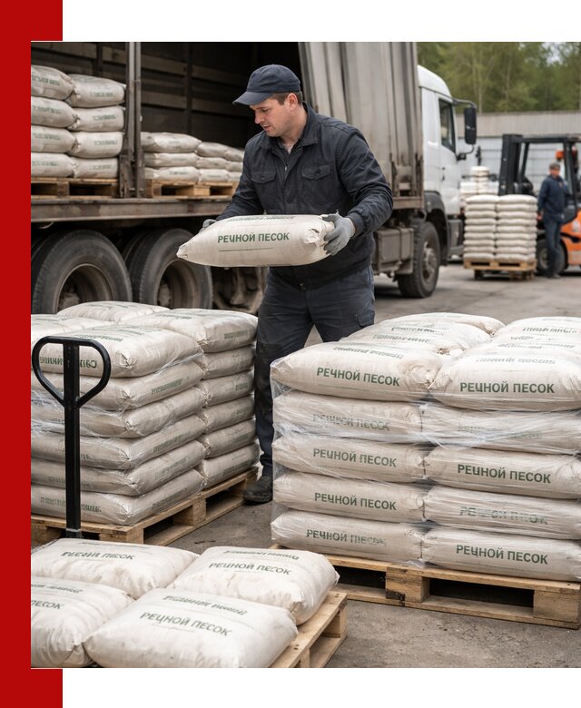Речной песок в мешках с доставкой в Пензе