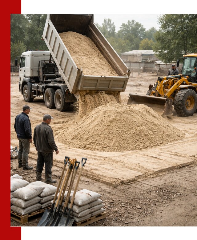 Доставка мытого песка в Пензе с самосвалами по выгодной цене