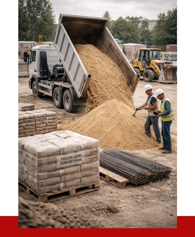 Песок для бетона в Пензе от 2566 р. с доставкой, ПРОНЕРУДПнз