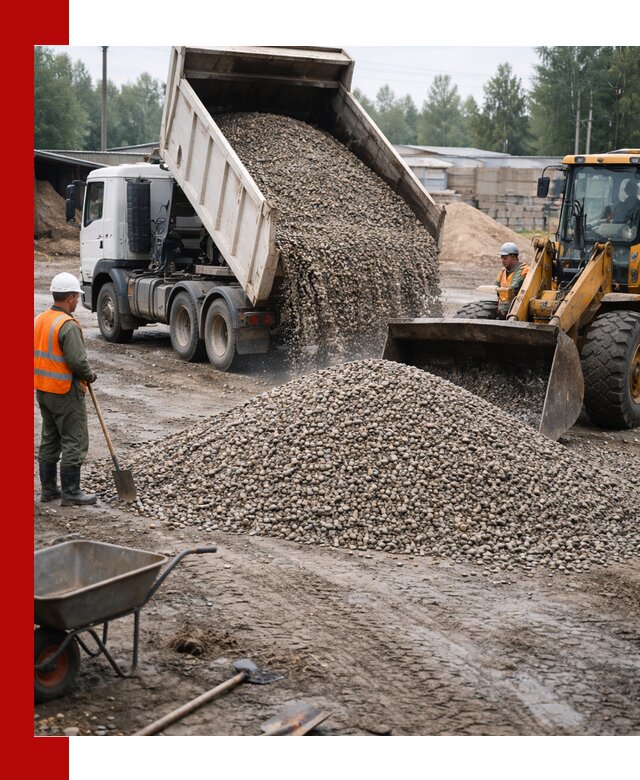 Мытый гравий с доставкой в Пензе от карьера до участка