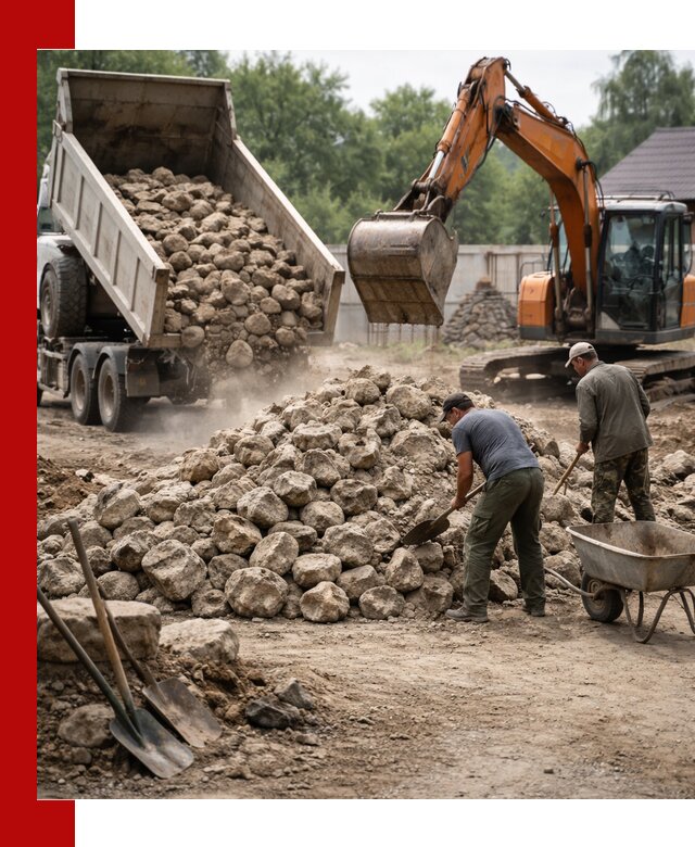 Доставка и разгрузка бутового камня в Пензе