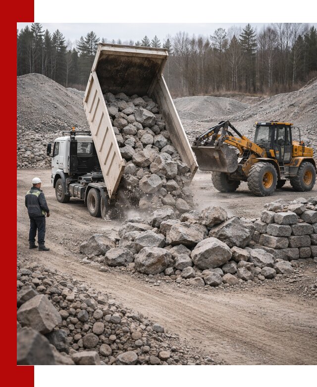 Доставка и продажа бутового гранитного камня в Пензе