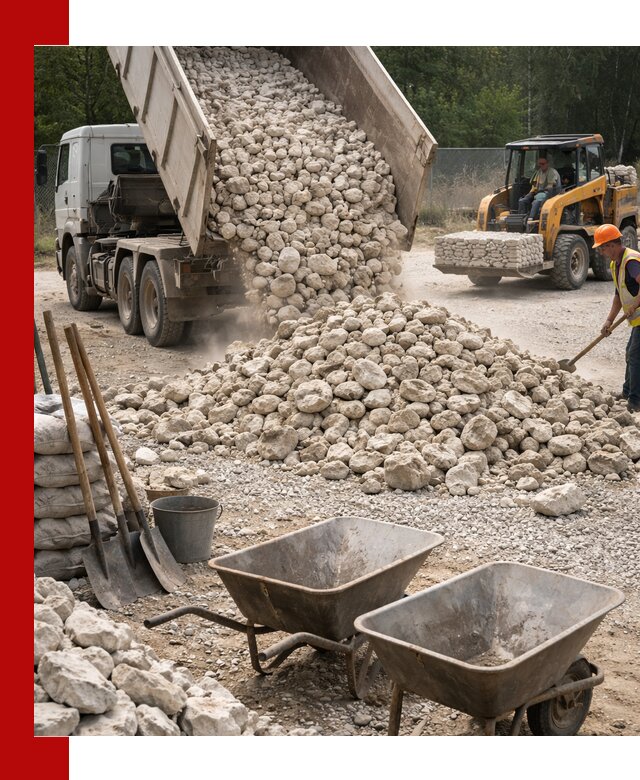 Доставка и продажа бутового известнякового камня в Пензе