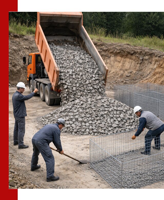 Камень для габионов с доставкой в Пензе быстро и надёжно