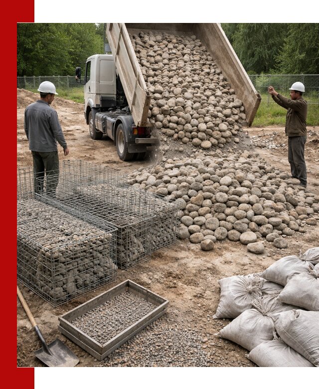 Камень для габионов фракция 70–151 в Пензе