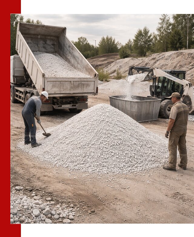 Доставка и продажа белой мраморной крошки в Пензе