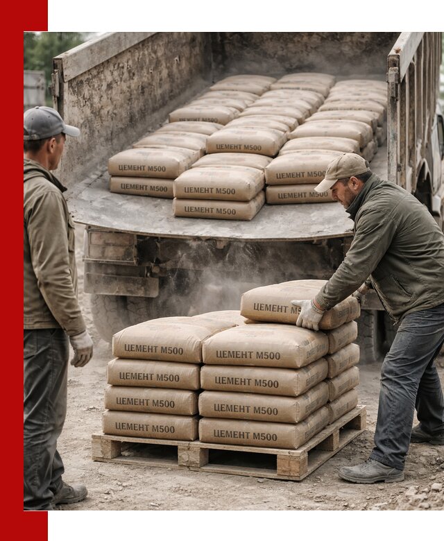 Цемент М500 с доставкой самосвалом в Пензе