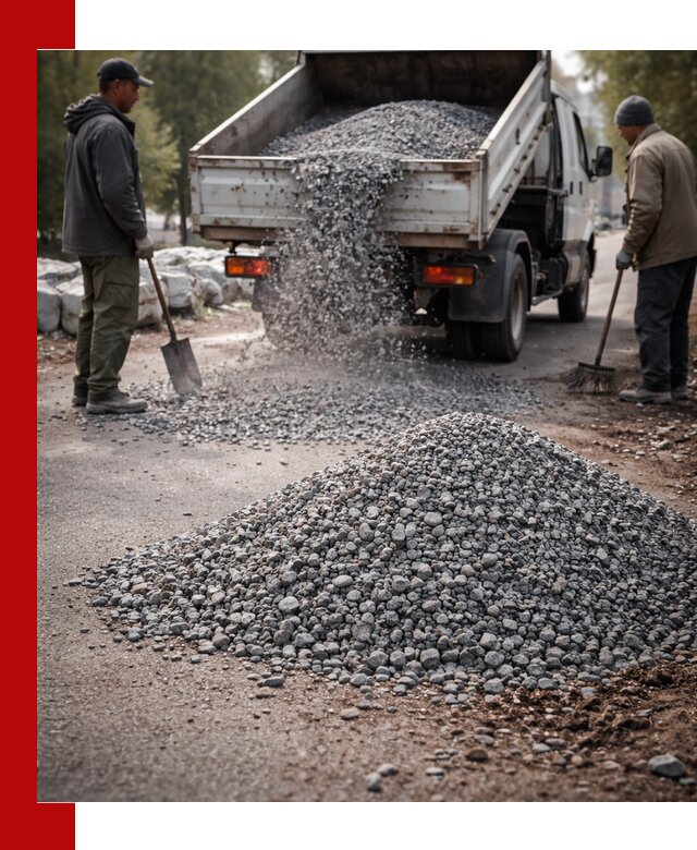 Гранитная крошка для посыпки дорог и тротуаров в Пензе