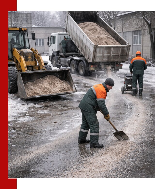 Реагент против гололеда с доставкой и нанесением в Пензе